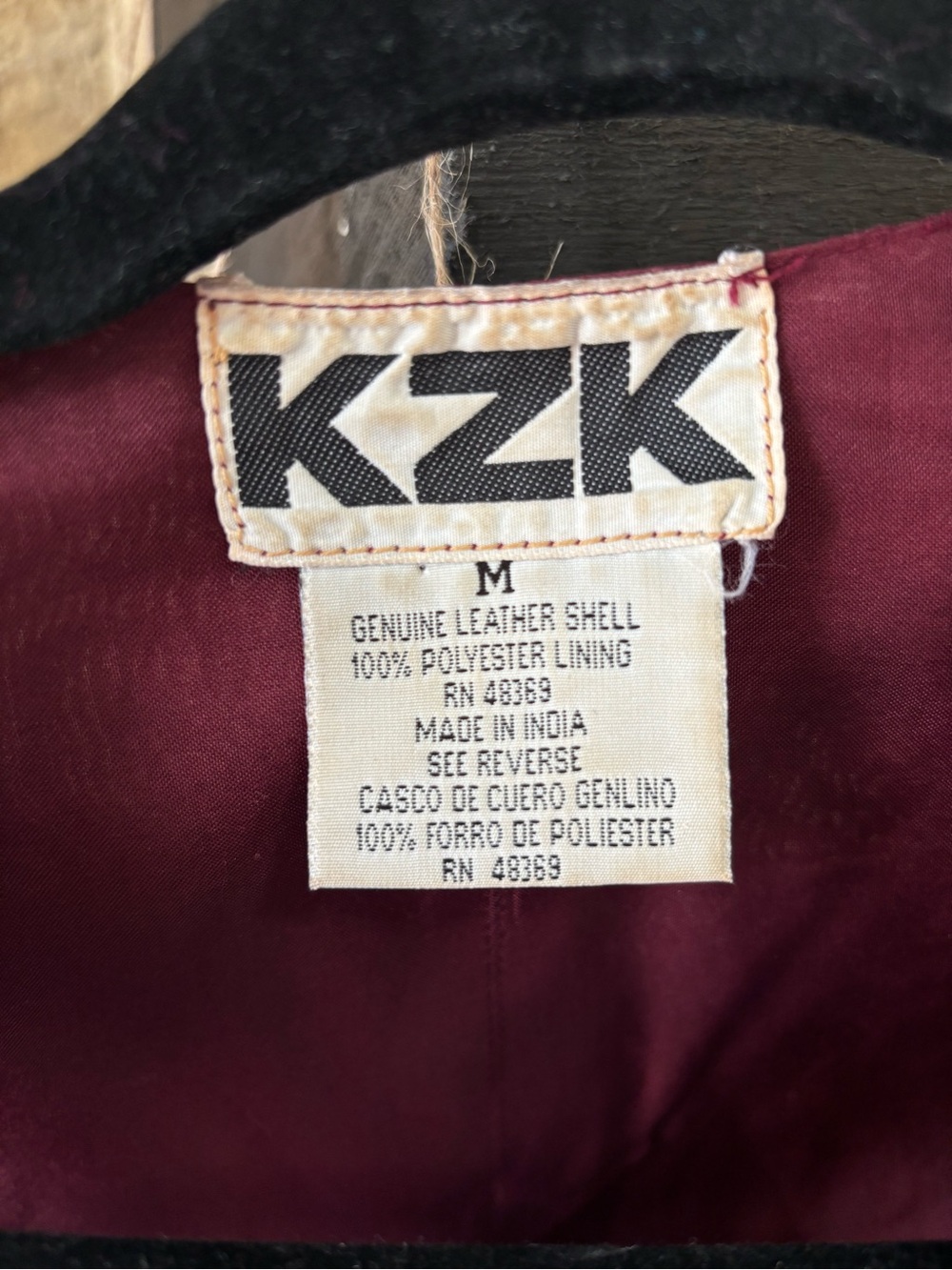 KZK Burgundy Suede Zip Front Vest - Picture 2 of 6